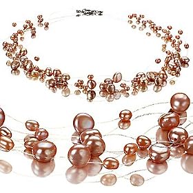 Illusion Pink 4-8mm A Freshwater Pearl Necklace by Pearls Only