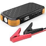[Ultra Compact] MoKo 12000mAh Emergency Car Jump Starter, Portable External Battery Power Bank charger with 500A Peak Current, Advanced Safety Protection, 3 USB Ports, and Built-in LED Flashlight