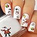 Christmas New Year Holiday Assortment Nail Art Water Slide Tattoo Decals & One Glow In The Dark Sheet - Holiday Stamps, Snowman, Santa, Bells, Snowflakes - Pack of 10
