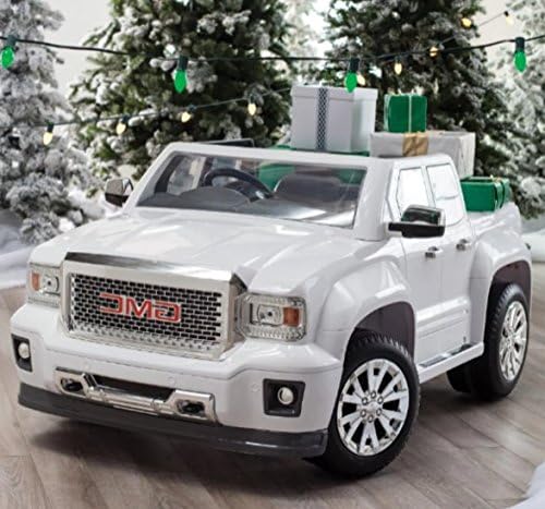 Electric Cars For Kids To Ride, GMC Denali ,Color White, 2.5 to 5 MPH in forward and reverse - For Hours of Total Fun!