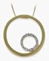 10 Karat Two-Tone Gold Diamond Circle Pendant with 20" chain