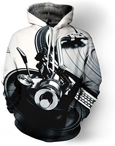 ALMOSUN DJ Music Technics Turntable 3D All Over Printed Hoodie