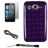 Purple Smooth Durable TPU Skin with Argyle Texture Design Protector / Silic ....