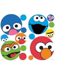 Home: SESAME STREET 27 BiG Wall Stickers Polka Dot Decal ELMO ABBY Room Decor BIG BIRD - York Wallcoverings
