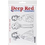 Deep Red Stamps City Girls Formal Affair Cling Stamp, 4" by 6"