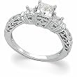 Platinum Diamond Engagement Ring Semimount - 0.37 Ct. - CENTER STONE NOT INCLUDED