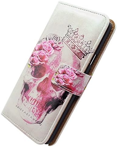 Casea Packing Bcov Floral Skull Crown Leather Wallet Case For Samsung Galaxy S6 Edge+/Plus