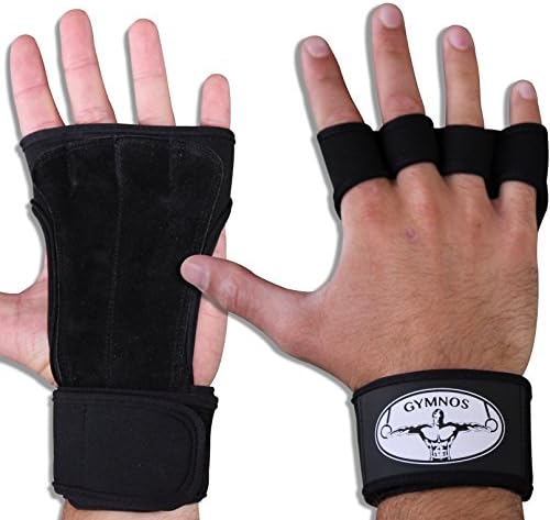 Crossfit Gloves for Weightlifting Fitness Training from Gymnos offer Workout Equipment for Stronger Non Slip Grips with Long Wraps for Best Wrist Support. Enhance Your Performance and Do More Reps