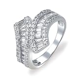 Bling Jewelry Baguette Cut Cubic Zirconia Art Deco Style Ring - Size 9
