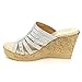 Nature Breeze Warrant-01 Women's Rhinestone Glitter Slingback Wedge Sandals