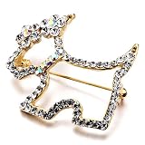 Pugster Cute White Trojan Crystal Brooches And Pins