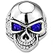 Men's Vintage Stainless Steel Gothic Classic Cz Heart Cross Skull Biker Ring , Silver Black Blue