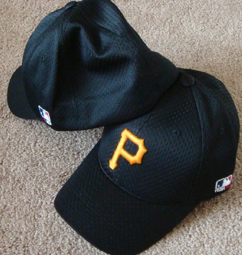MLB Flex FITTED Lg/XL Pittsburgh PIRATES Home BLACK Hat Cap Mesh