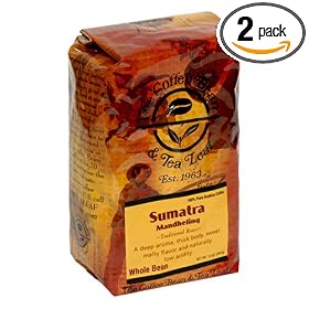 The Coffee Bean & Tea Leaf, Ground Coffee, Sumatra Dark, 12-Ounce Bags (Pack of 2)