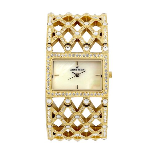 AK Anne Klein Women's 108882MPGB Gold-Tone Swarovski Crystal Accented Watch