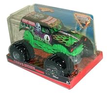 Grave Digger - 1:24 Scale (Large Truck) Hot Wheels Monster Jam Truck with Monster Tires, Working Suspension and 4 Wheels Steering