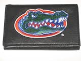 FLORIDA GATORS Tri-Fold Genuine LEATHER WALLET with Embroidered Team Logo