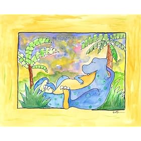 Life is good - Baby Napping Dino Trex 8 X 10 Wall Decor Art Print by Oh How Cute Baby