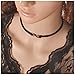 Topin® Punk Gothic Retro Black Lace Double Velvet Choker Necklace with 