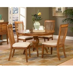 5pc Laurel Heights Collection Solid Wood Round Dining Table and Chairs Set by
