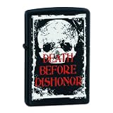 Zippo Death Before Dishonor Black Matte Pocket Lighter