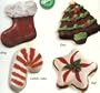 Wilton Cake Pans: 4 Holiday Mini Singles Cupcake Muffin Pan Molds ~ Stocking, Tree, Candy Cane and Star ~ Set of 4