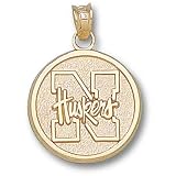 University of Nebraska N Huskers Round Pendant (14kt)
