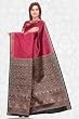 Italian Rose Dupion Indian Silk Sari with designer Pallu