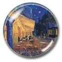 The Cafe Terrace on the Place du Forum, Arles, at Night - Crystal Dome Paperweight