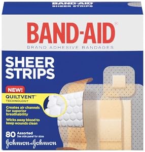 Band-Aid Brand Adhesive Bandages, Sheer, 80 Count (Pack of 2)