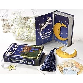 "Over the Moon" Vintage Moon Bookmark with Tassel in Nursery Rhyme Keepsake Book Box