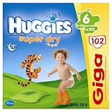 Huggies Super-Dry Nappies Size 6 Giga Box of 102 Nappies