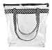 Clear Tote Bag with Checkered Trim