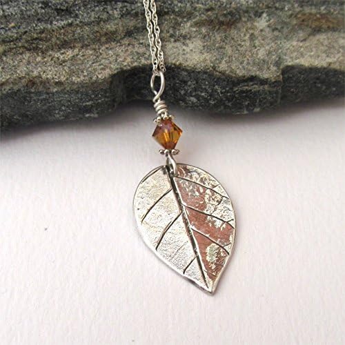 Autumn Leaf Necklace - Silver Leaf Pendant Made With Real Leaf Impression