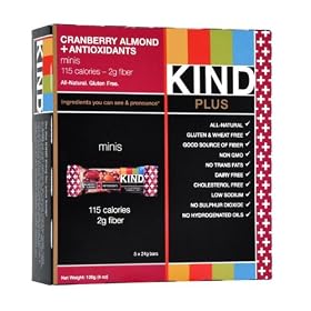 KIND PLUS Mini Bars, Cranberry Almond + Antioxidants (Pack of 20)