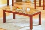 Cherry Finish Marble Top Coffee Table