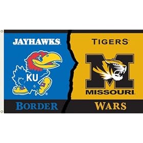 NCAA Kansas - Missouri 3-by-5 Foot Flag with Grommets - Rivalry House Divided