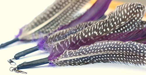 6 Pack Handmade Natural Guinea Feather Cat Toy Refill: Fits Da Bird