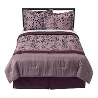 Modern Home Flocked Comforter Set - Purple