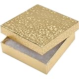 Jewelry Boxes 3.5"X3.5"X7/8" 6/Pkg-Gold