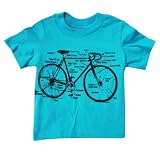 Happy Family Bike Diagram Aqua Blue Boys T Shirt