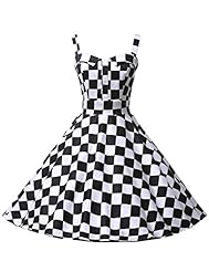 Spaghetti Strap Cotton Polka Dot Print Sweetheart Vintage  Dress With a Sash 