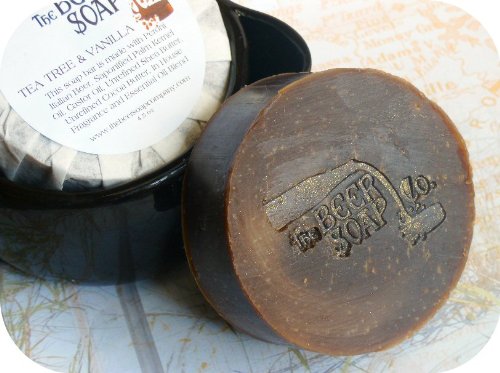 Tea Tree and Vanilla Beer Soap - Shampoo Bar- Shave Bar - Made with Peroni Nastro Azzurro Beer