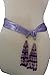 TFJ Women Fashion Silk Fabric Tie Belt Sash Fringes Beads Soft Scarf Xs S Lavender