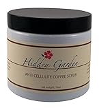 Hidden Garden Anti Cellulite Coffee Scrub 16oz - Dead Sea Salt and Organic Ingredients - Fair Trade Kona Coffee Grounds - Made in the USA