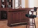 Traditional Cherry Finish Bar Unit w/Wine Rack Sink Drawers