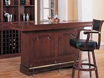 Traditional Cherry Finish Bar Unit w/Wine Rack Sink Drawers