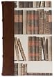 Books Journal, Antiqued Genuine Leather Spine with Books Paper on Cover, Lined, 6x8"