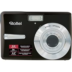 Rollei S-8 Digitalkamera (8 Megapixel, 3-Fach opt. Zoom, 6,4 cm (2,5 Zoll) Display) schwarz inkl. 1 GB SD-Karte und Tasche
