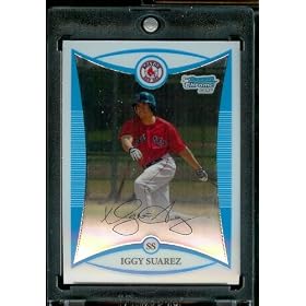 2008 Bowman Chrome Prospects # BP56 Iggy Suarez - Boston Red Sox (XRC - Extended Rookie Card) - MLB Baseball Card in Protective Screw Down Display Case!